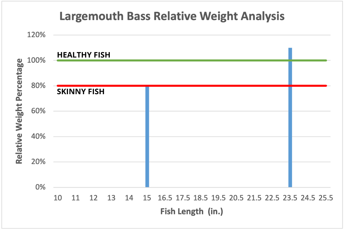 Largemouth Bass Relative Weight Analysis Graph