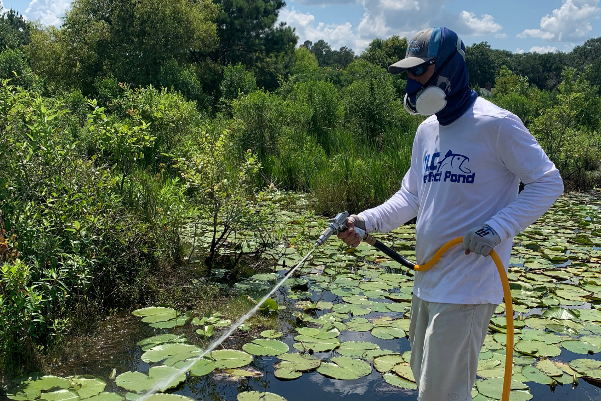 Spraying Surface Pond Vegetation