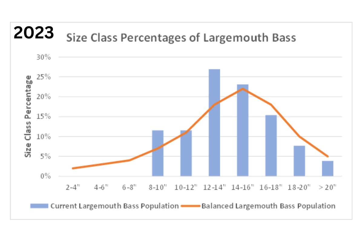 2023 largemouth bass distribution graph